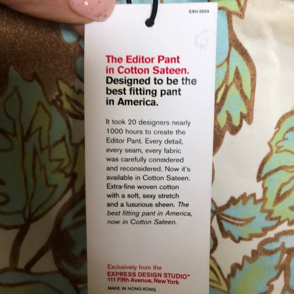 EXPRESS DESIGN STUDIO EDITOR PANTS FLORAL 4 Flare - Picture 5 of 8